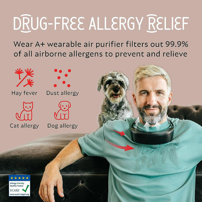 Gadget com filtro Anti-alérgico Polém, Gatos e Cachorros - Respiray
